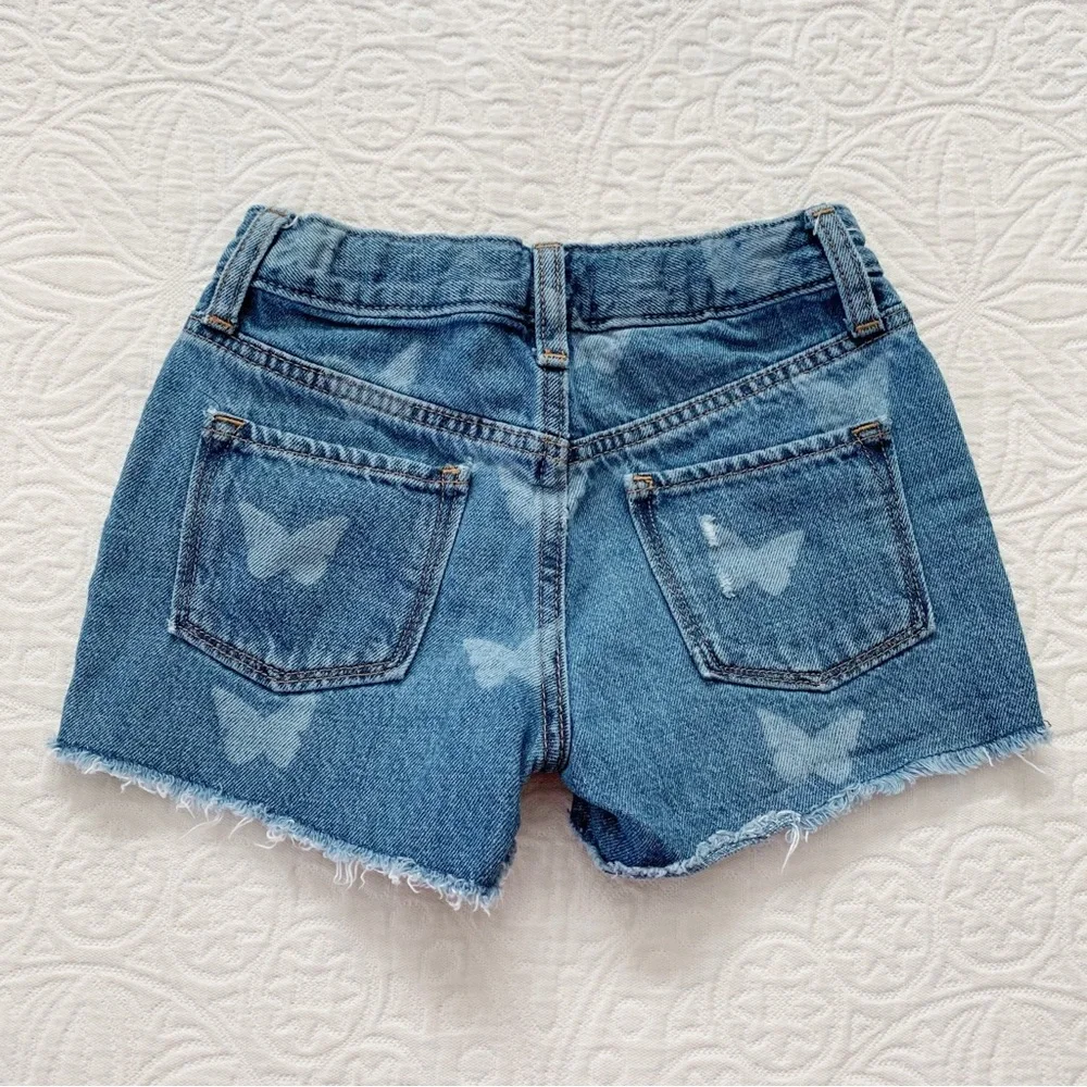 Old Navy Girls' Butterfly Print‎ Cut-Off Denim Shorts